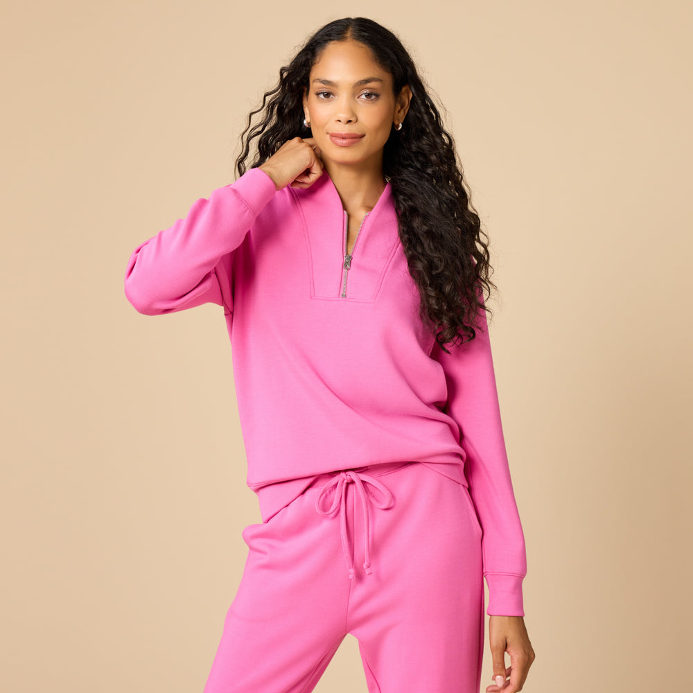 DreamTech ¼ Zip Jogger Set Fuchsia