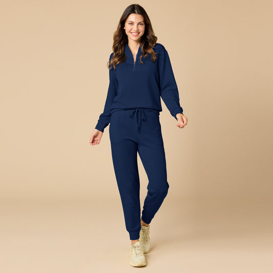 DreamTech ¼ Zip Jogger Set in Midnight