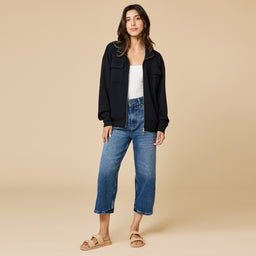 DreamTech Double Zip Bomber Jacket DreamTech Double Zip Bomber Jacket in Black