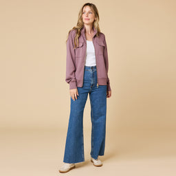 DreamTech Double Zip Bomber Jacket DreamTech Double Zip Bomber Jacket in Driftwood