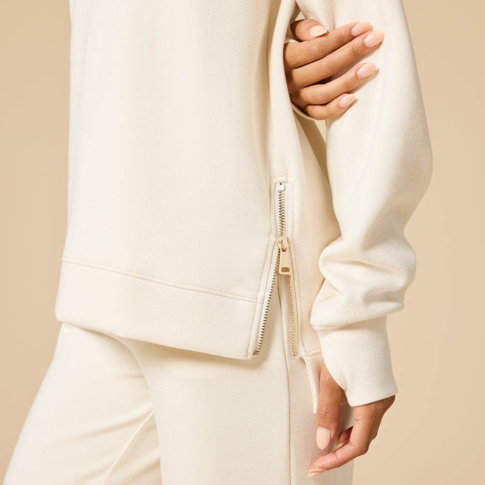 DreamTech Crew Tunic with Side Zip & Ankle Cuff Pant Almond