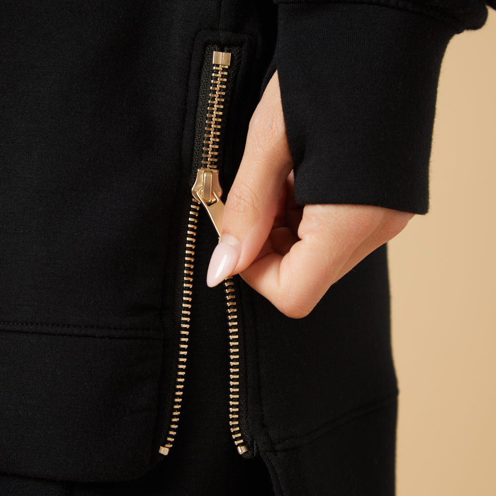 DreamTech Crew Tunic with Side Zip & Ankle Cuff Pant Black