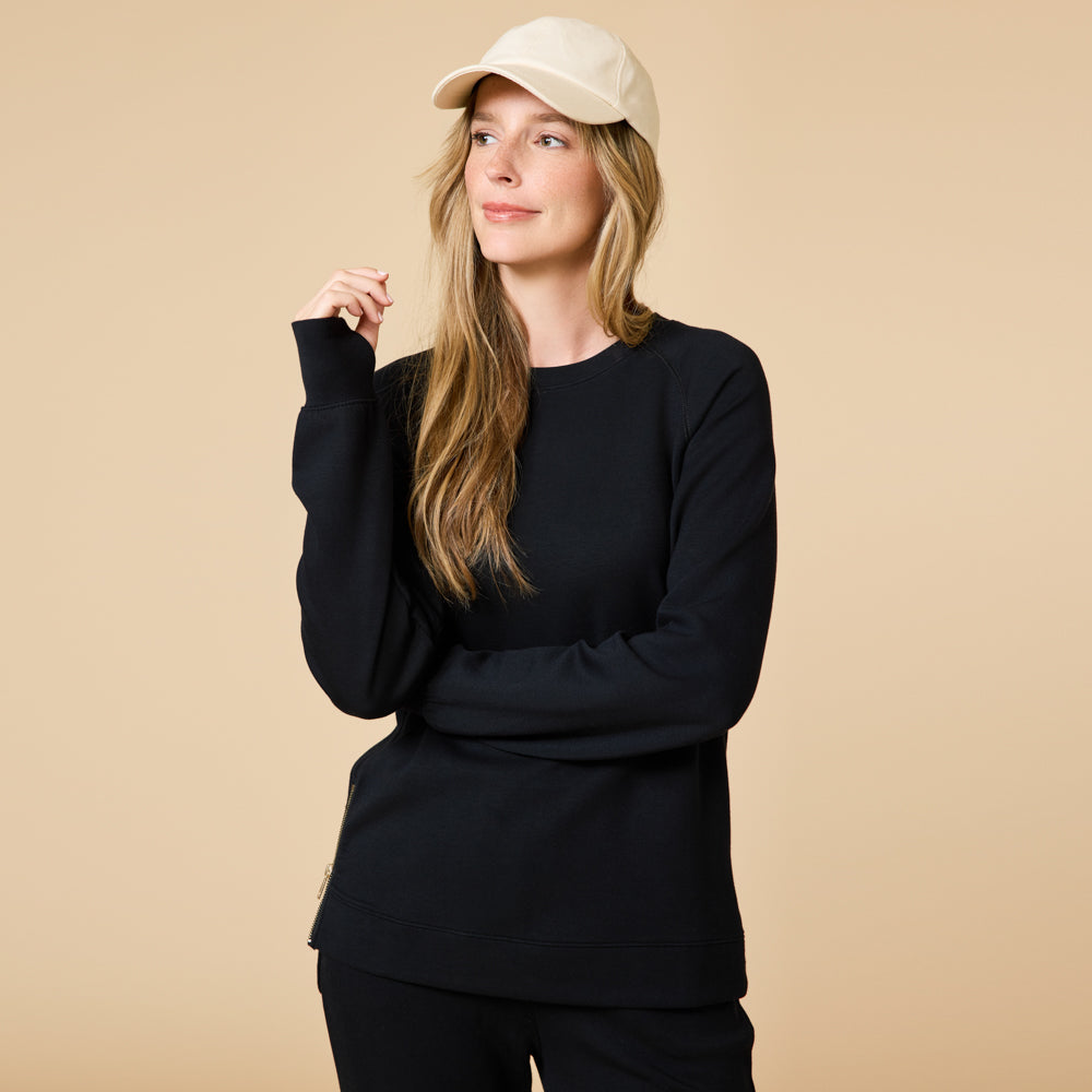 DreamTech Crew Tunic with Side Zip & Ankle Cuff Pant Black