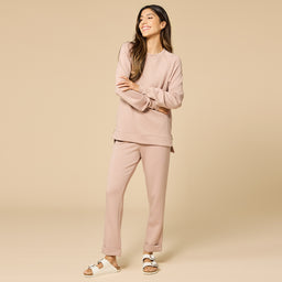 DreamTech Crew Tunic with Side Zip & Ankle Cuff Pant DreamTech Crew Tunic with Side Zip & Ankle Cuff Pant in Coco