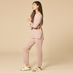 DreamTech Crew Tunic with Side Zip & Ankle Cuff Pant DreamTech Crew Tunic with Side Zip & Ankle Cuff Pant in Coco