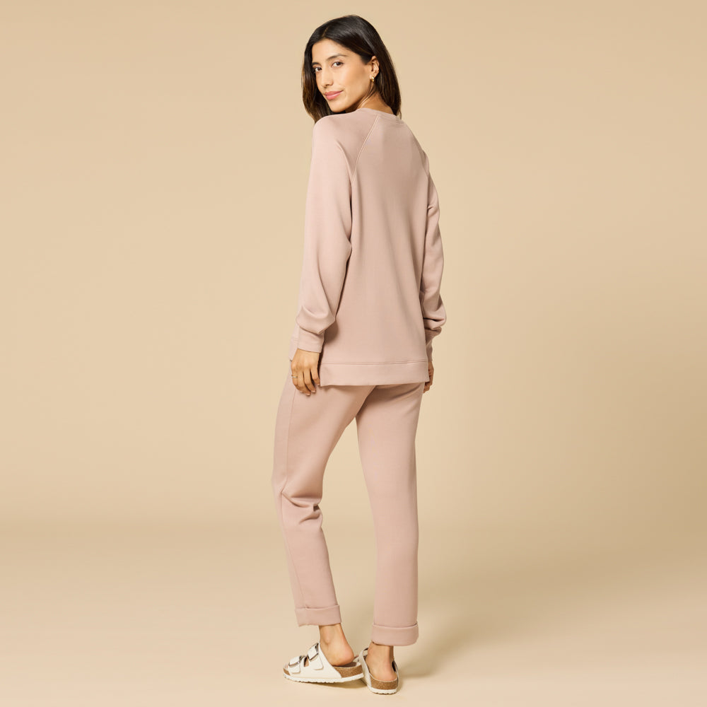DreamTech Crew Tunic with Side Zip & Ankle Cuff Pant Coco