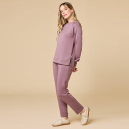 DreamTech Crew Tunic with Side Zip & Ankle Cuff Pant DreamTech Crew Tunic with Side Zip & Ankle Cuff Pant in Driftwood