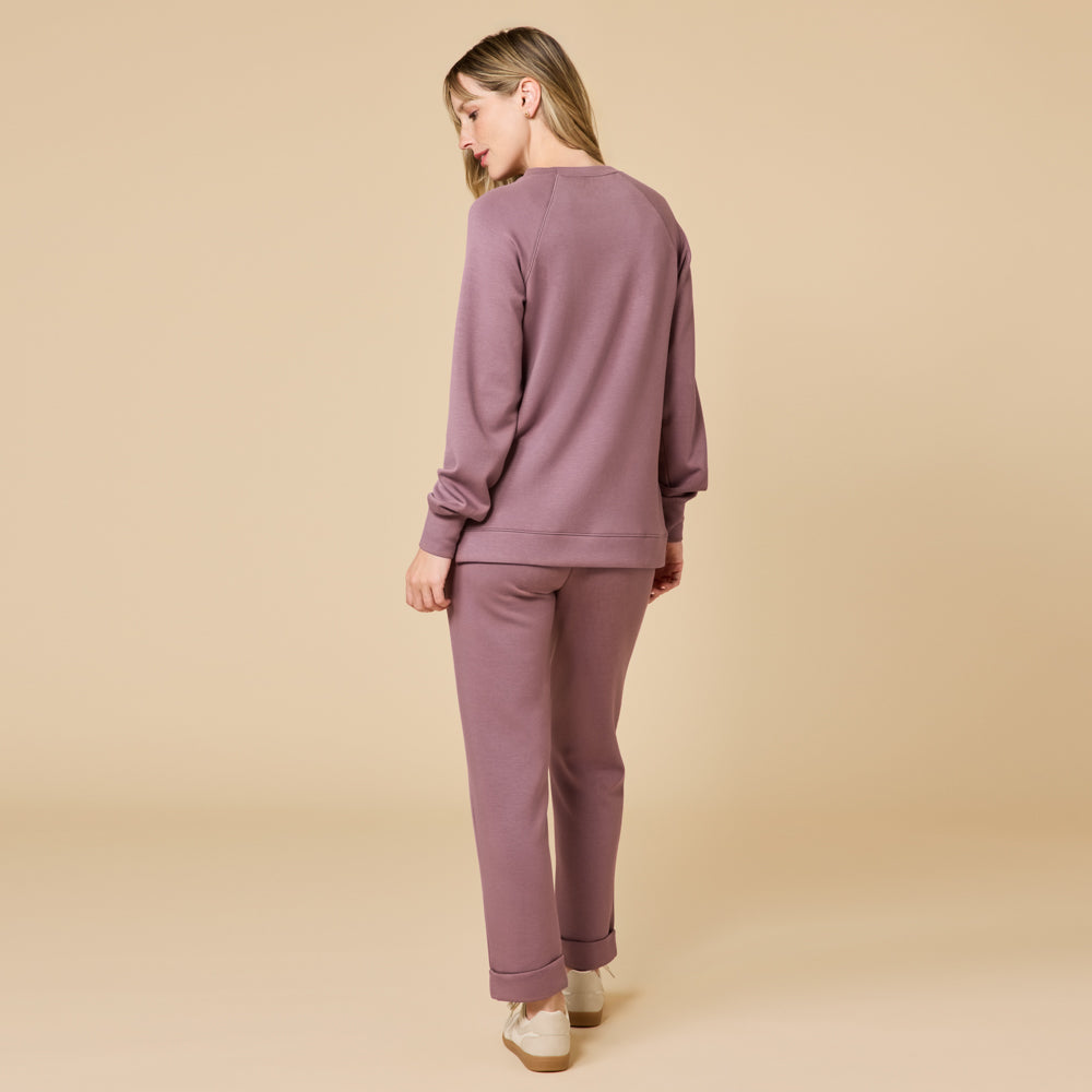 DreamTech Crew Tunic with Side Zip & Ankle Cuff Pant Driftwood