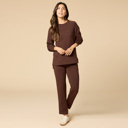 DreamTech Crew Tunic with Side Zip & Ankle Cuff Pant DreamTech Crew Tunic with Side Zip & Ankle Cuff Pant in Espresso