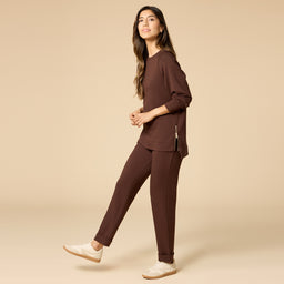 DreamTech Crew Tunic with Side Zip & Ankle Cuff Pant DreamTech Crew Tunic with Side Zip & Ankle Cuff Pant in Espresso