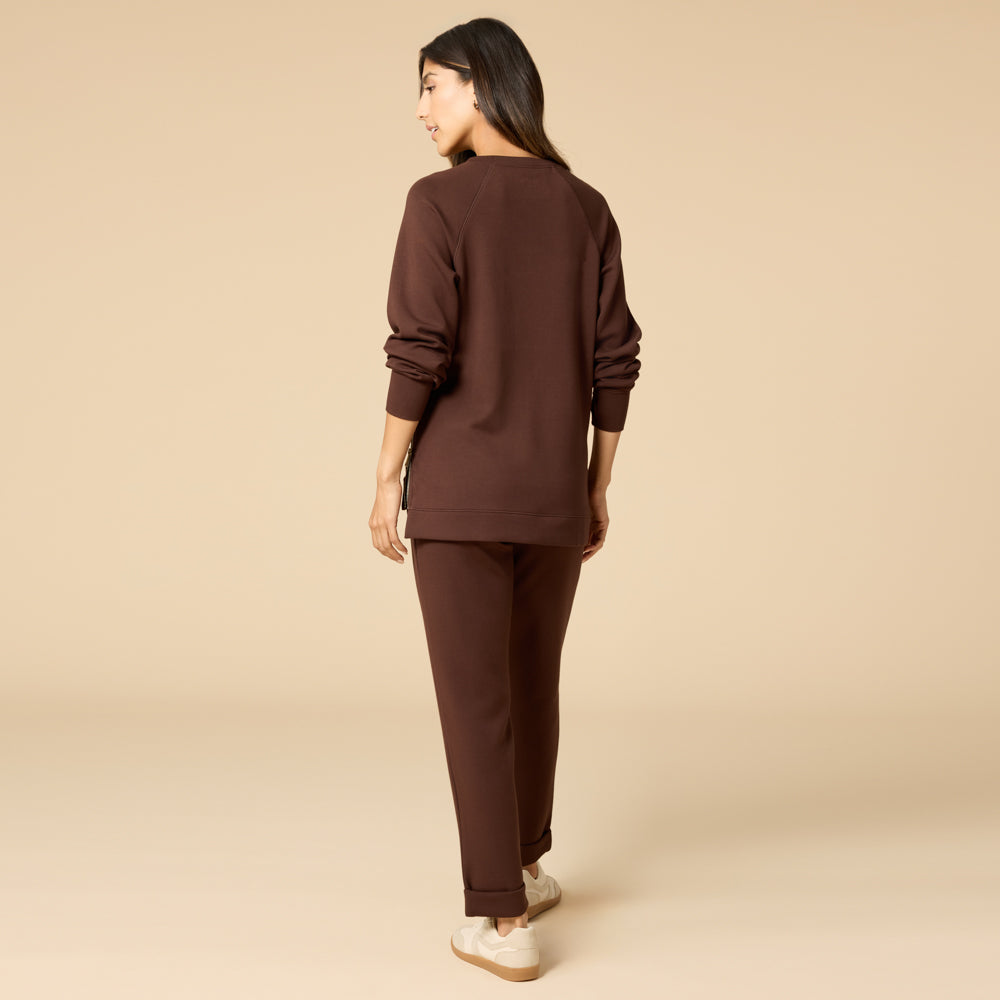 DreamTech Crew Tunic with Side Zip & Ankle Cuff Pant Espresso