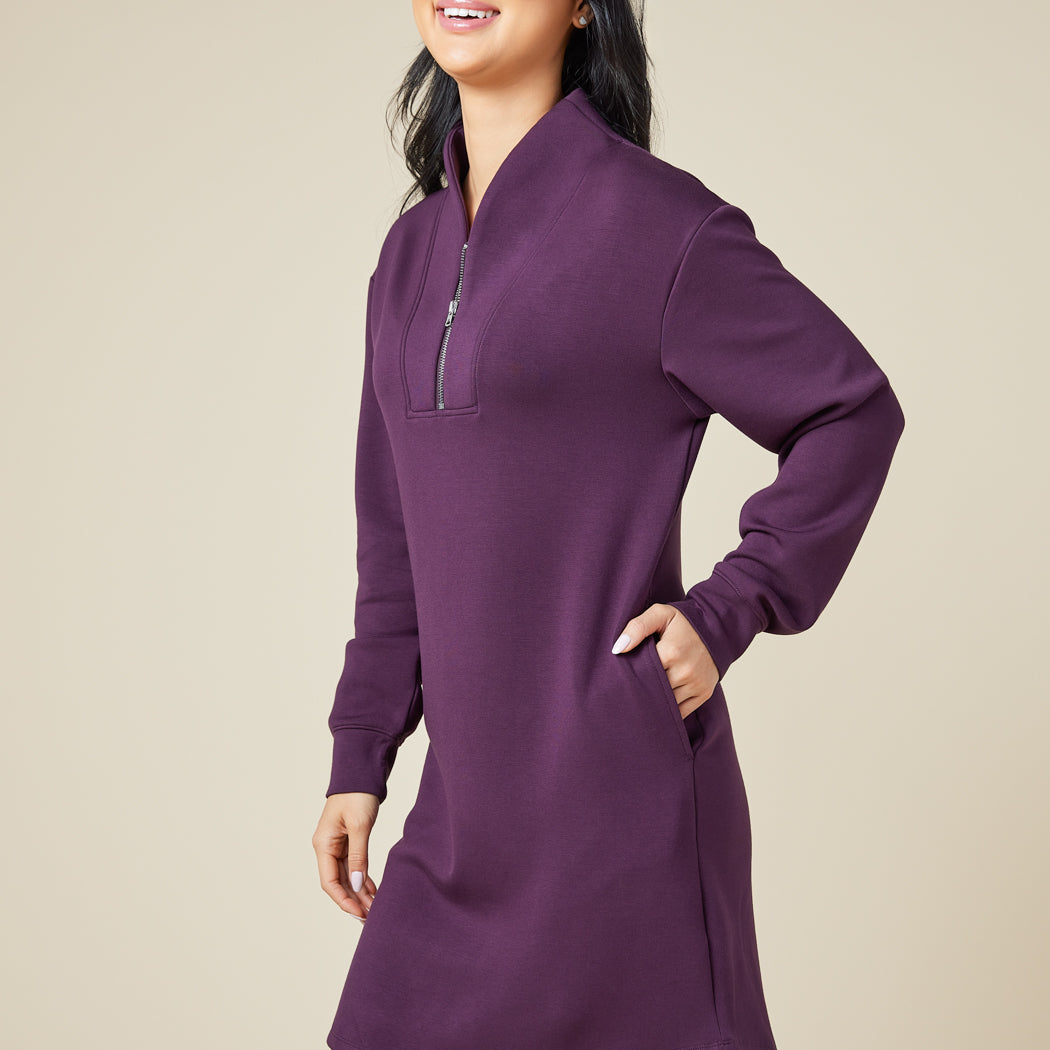 DreamTech 35" 1/4 Zip Tunic Lounger DreamTech 35" 1/4 Zip Tunic Lounger in Fig