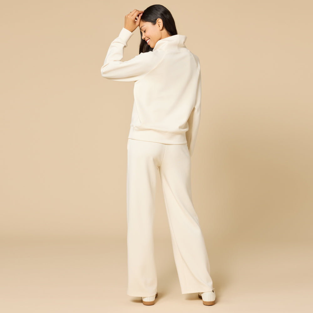 DreamTech Cowl Neck with Pleated Pant Almond