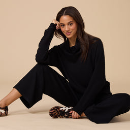 DreamTech Cowl Neck with Pleated Pant DreamTech Cowl Neck with Pleated Pant in Black