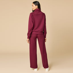 DreamTech Cowl Neck with Pleated Pant DreamTech Cowl Neck with Pleated Pant in Cherry Cola