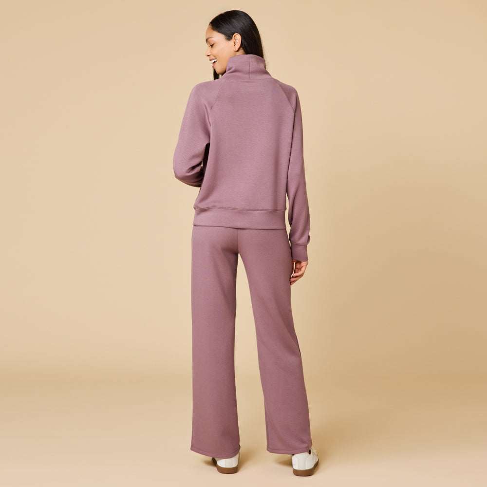 DreamTech Cowl Neck with Pleated Pant Driftwood