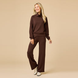 DreamTech Cowl Neck with Pleated Pant DreamTech Cowl Neck with Pleated Pant in Espresso