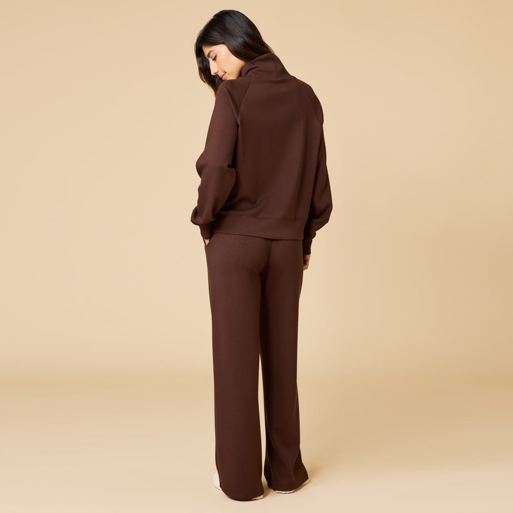 DreamTech Cowl Neck with Pleated Pant Espresso