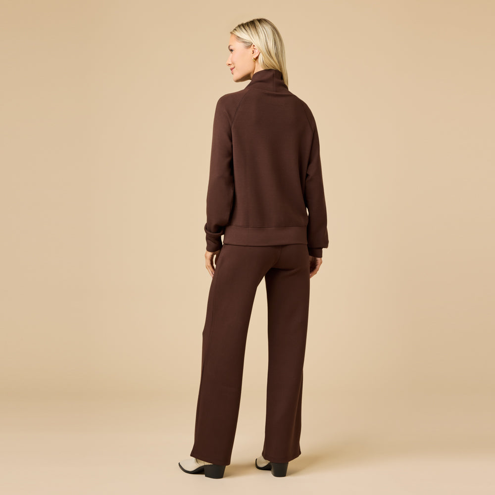 DreamTech Cowl Neck with Pleated Pant DreamTech Cowl Neck with Pleated Pant in Espresso