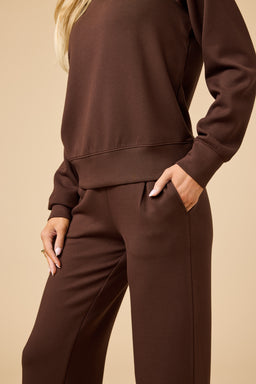 DreamTech Cowl Neck with Pleated Pant DreamTech Cowl Neck with Pleated Pant in Espresso