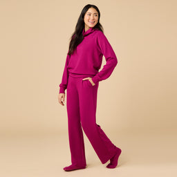 DreamTech Cowl Neck with Pleated Pant DreamTech Cowl Neck with Pleated Pant in Magenta