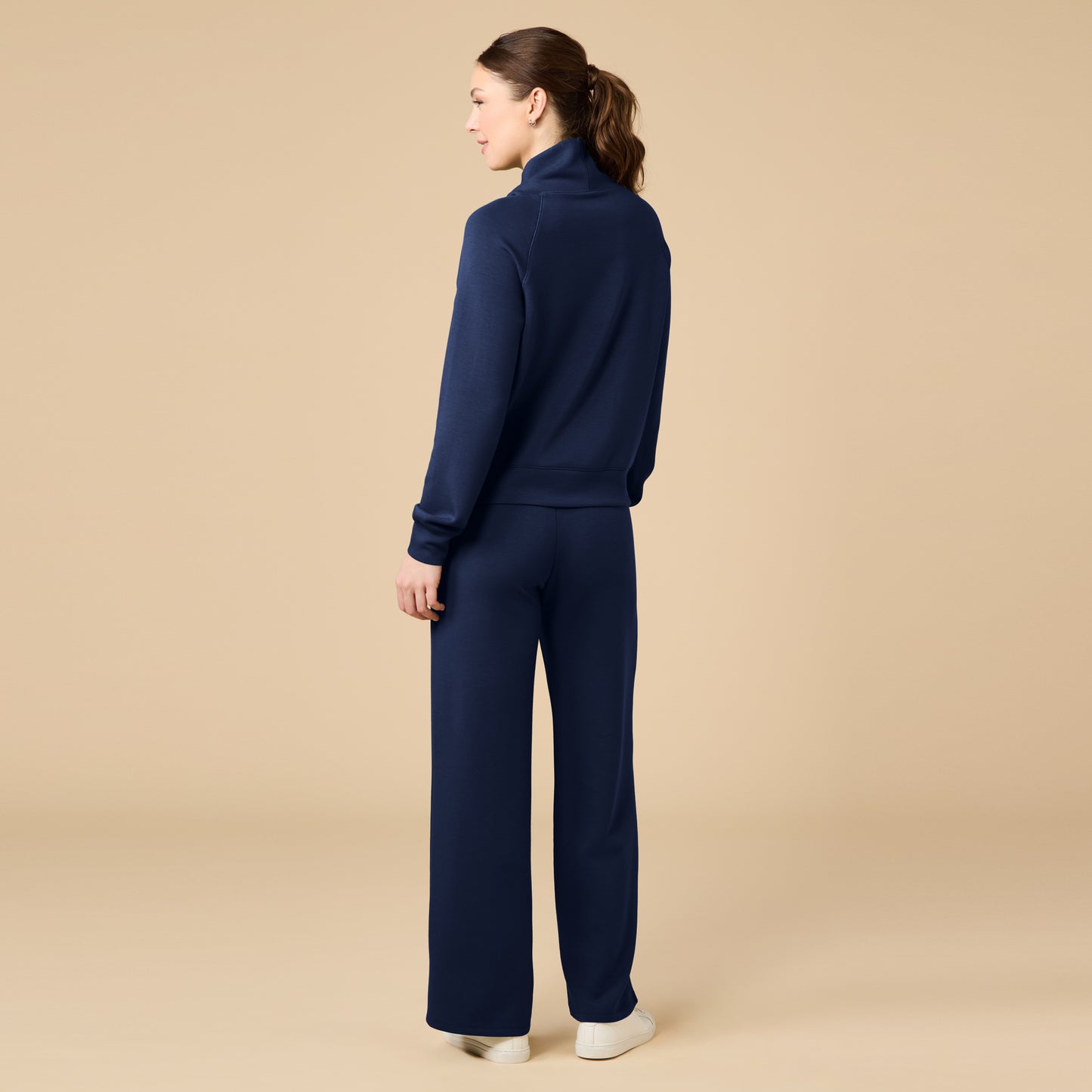 DreamTech Cowl Neck with Pleated Pant in Midnight