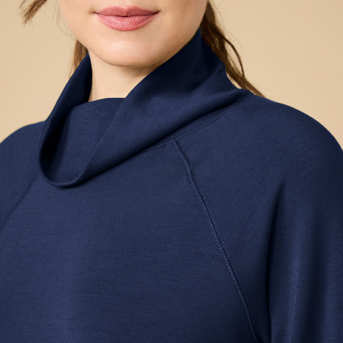 DreamTech Cowl Neck with Pleated Pant in Midnight