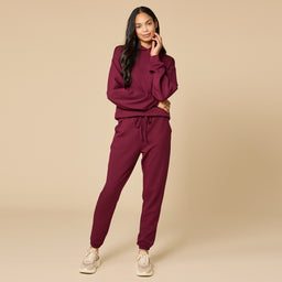 DreamTech Oversize Hoodie Lounge Set Cherry Cola