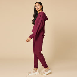 DreamTech Oversize Hoodie Lounge Set Cherry Cola