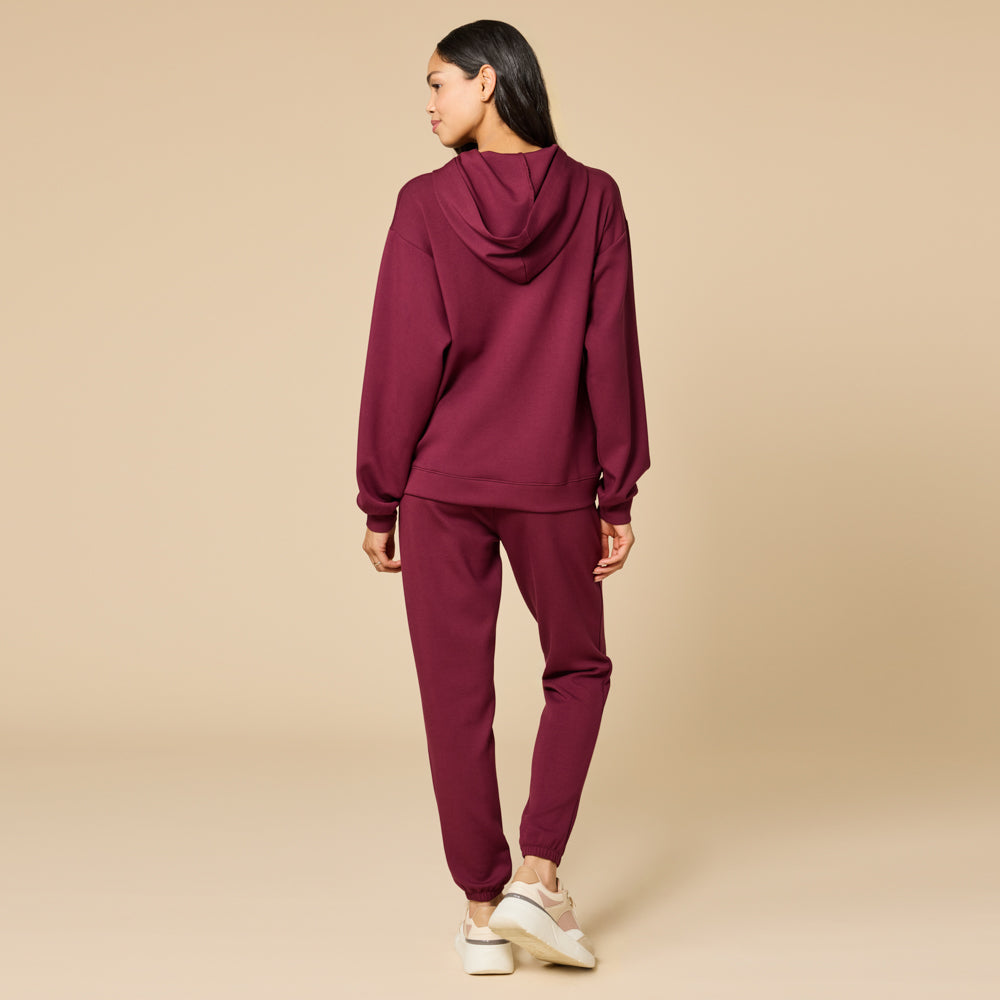DreamTech Oversize Hoodie Lounge Set Cherry Cola