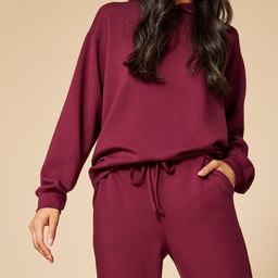 DreamTech Oversize Hoodie Lounge Set Cherry Cola