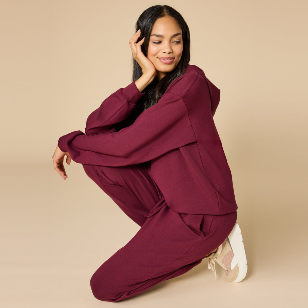 DreamTech Oversize Hoodie Lounge Set Cherry Cola