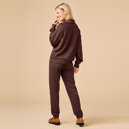 DreamTech Zip Mock Neck with Ankle Pant DreamTech Zip Mock Neck with Ankle Pant in Espresso