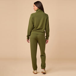 DreamTech Zip Mock Neck with Ankle Pant DreamTech Zip Mock Neck with Ankle Pant in Olive