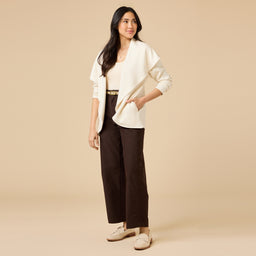 DreamTech Exaggerated Collar Cardigan DreamTech Exaggerated Collar Cardigan in Almond