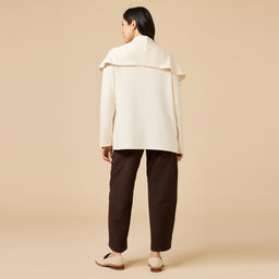 DreamTech Exaggerated Collar Cardigan DreamTech Exaggerated Collar Cardigan in Almond