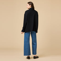 DreamTech Exaggerated Collar Cardigan DreamTech Exaggerated Collar Cardigan in Black