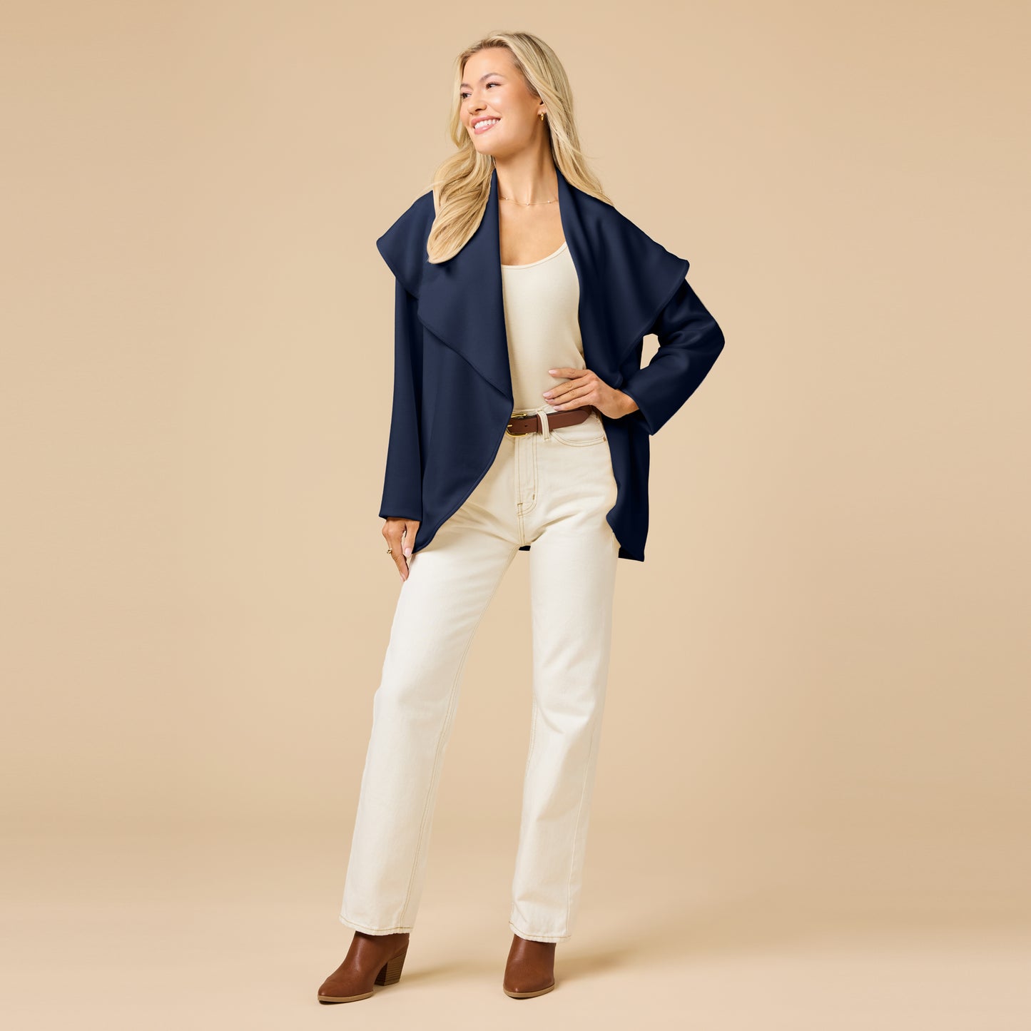 DreamTech Exaggerated Collar Cardigan in Midnight