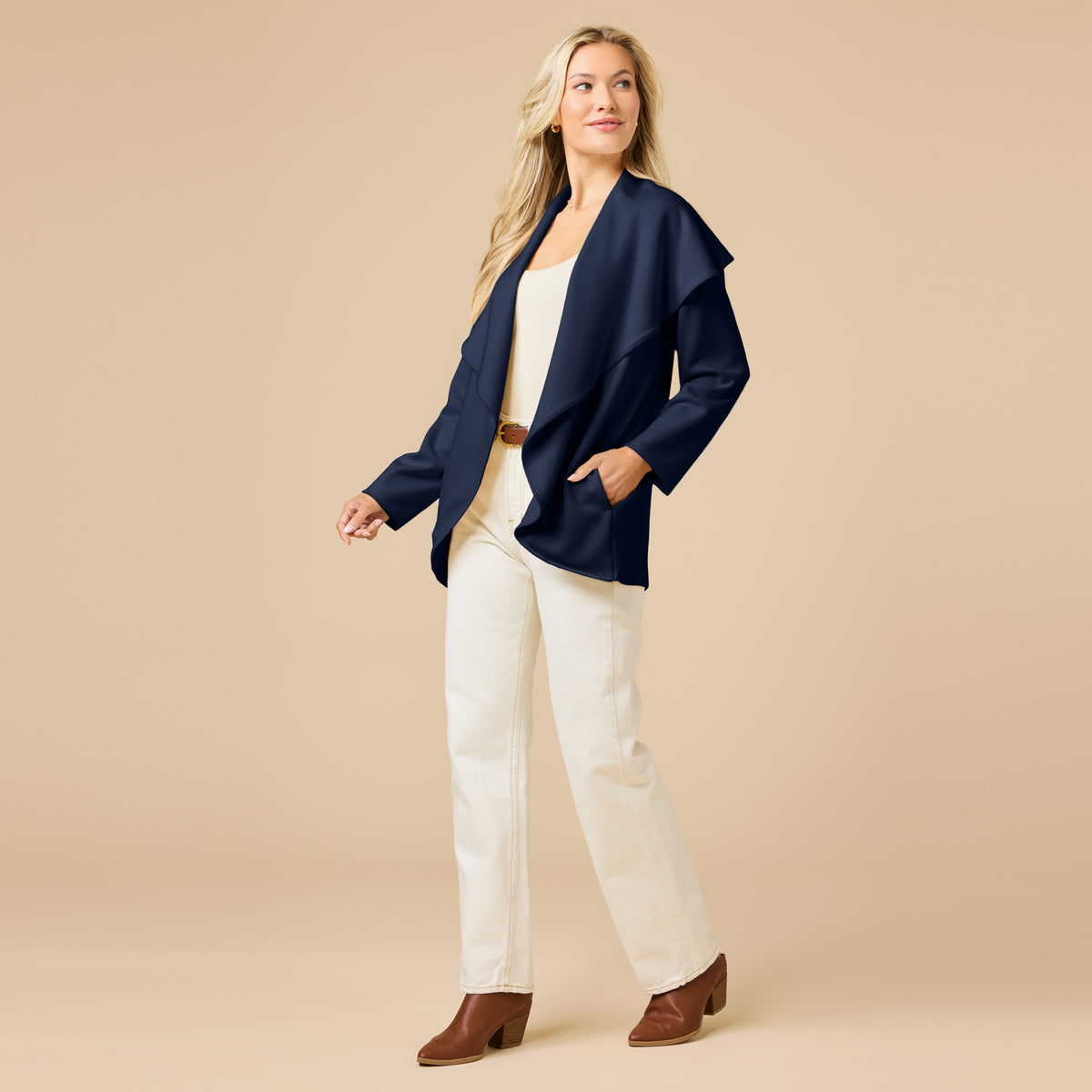 DreamTech Exaggerated Collar Cardigan DreamTech Exaggerated Collar Cardigan in Midnight