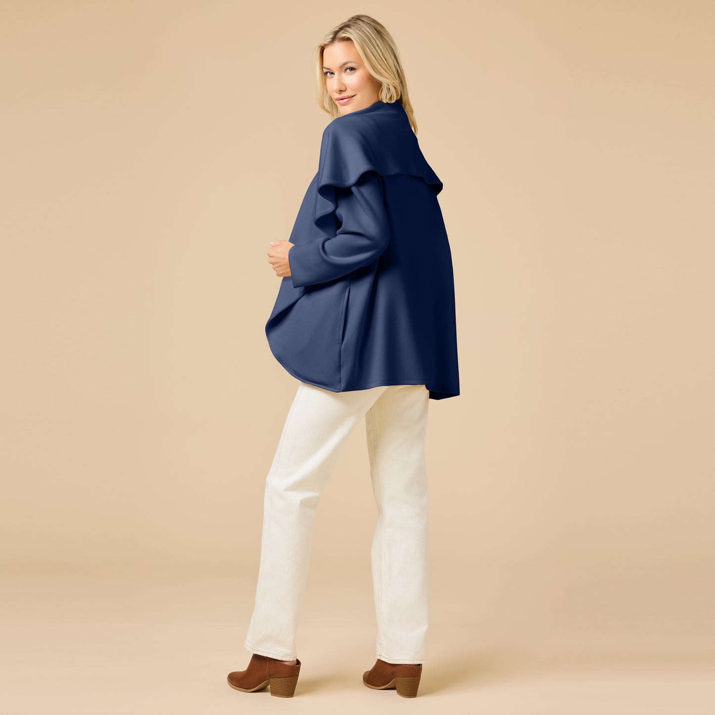 DreamTech Exaggerated Collar Cardigan in Midnight