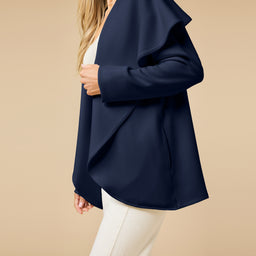 DreamTech Exaggerated Collar Cardigan DreamTech Exaggerated Collar Cardigan in Midnight