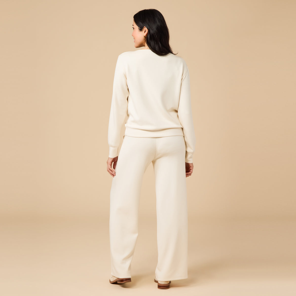 DreamTech Boat Neck with Pintuck Pant Set DreamTech Boat Neck with Pintuck Pant Set in Almond