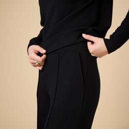 DreamTech Boat Neck with Pintuck Pant Set DreamTech Boat Neck with Pintuck Pant Set in Black