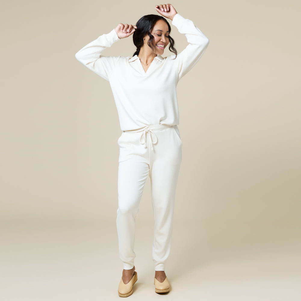 DreamTech Johnny Collar Lounge Set DreamTech Johnny Collar Lounge Set in Almond