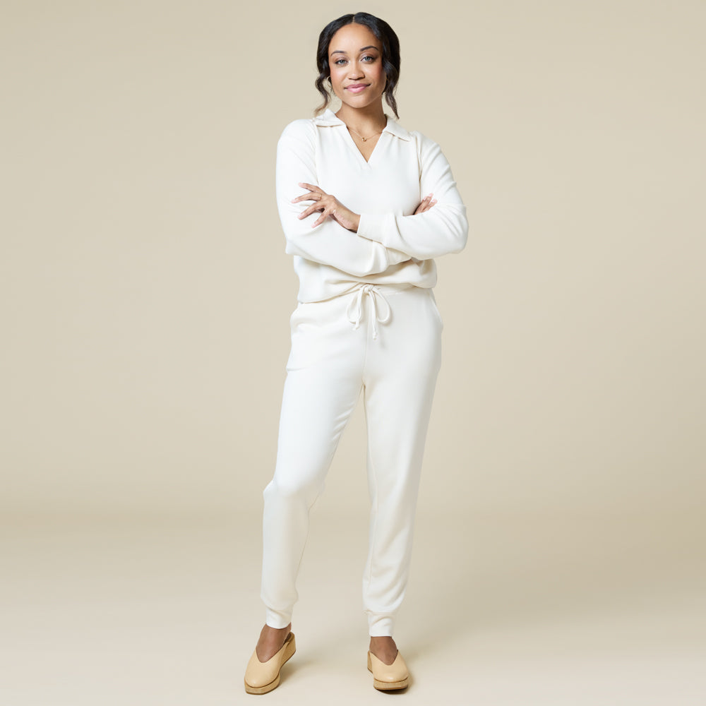DreamTech Johnny Collar Lounge Set DreamTech Johnny Collar Lounge Set in Almond