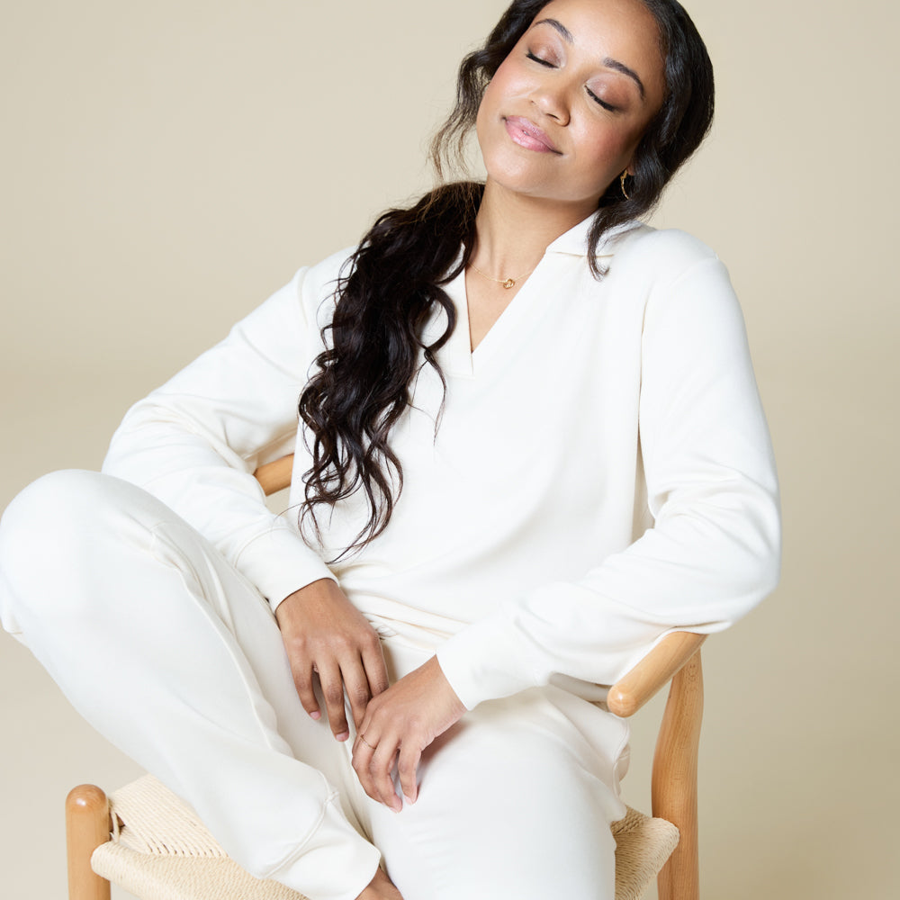 DreamTech Johnny Collar Lounge Set DreamTech Johnny Collar Lounge Set in Almond