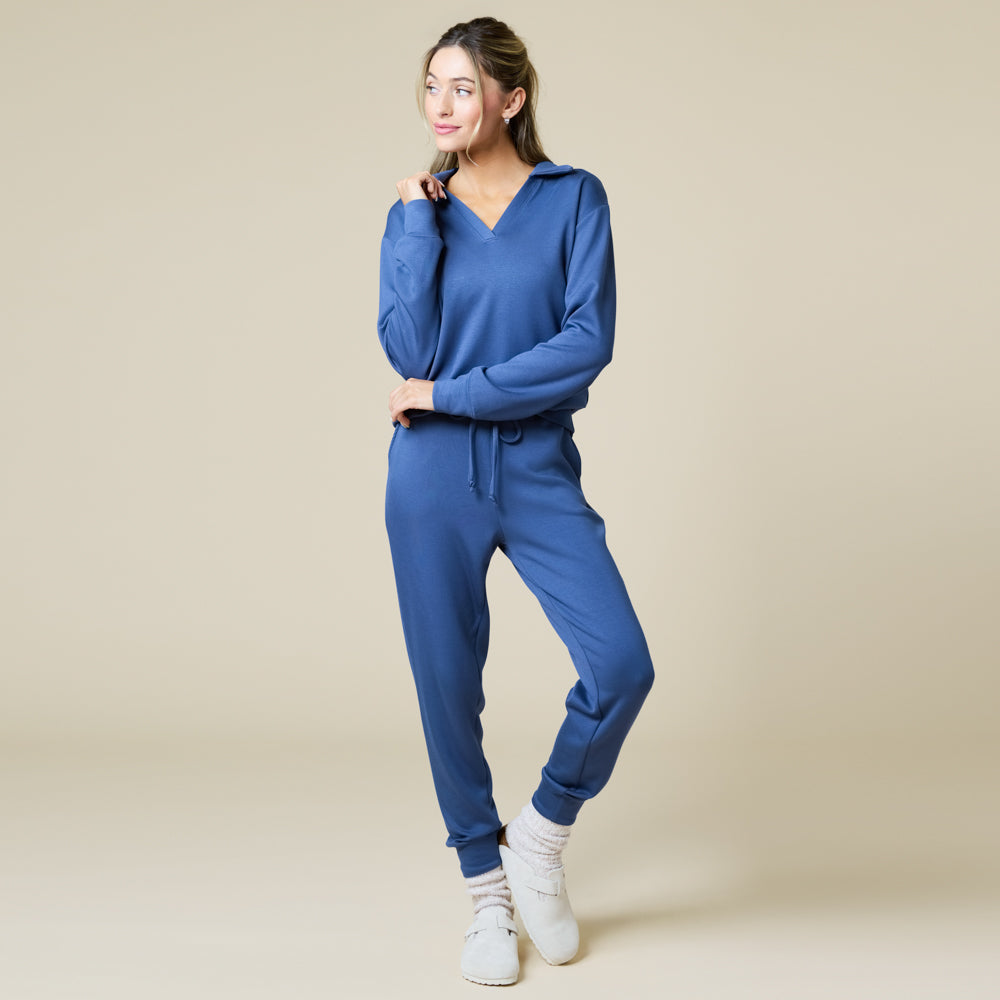 DreamTech Johnny Collar Lounge Set DreamTech Johnny Collar Lounge Set in Indigo