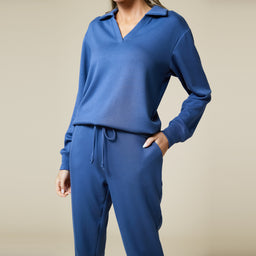 DreamTech Johnny Collar Lounge Set DreamTech Johnny Collar Lounge Set in Indigo