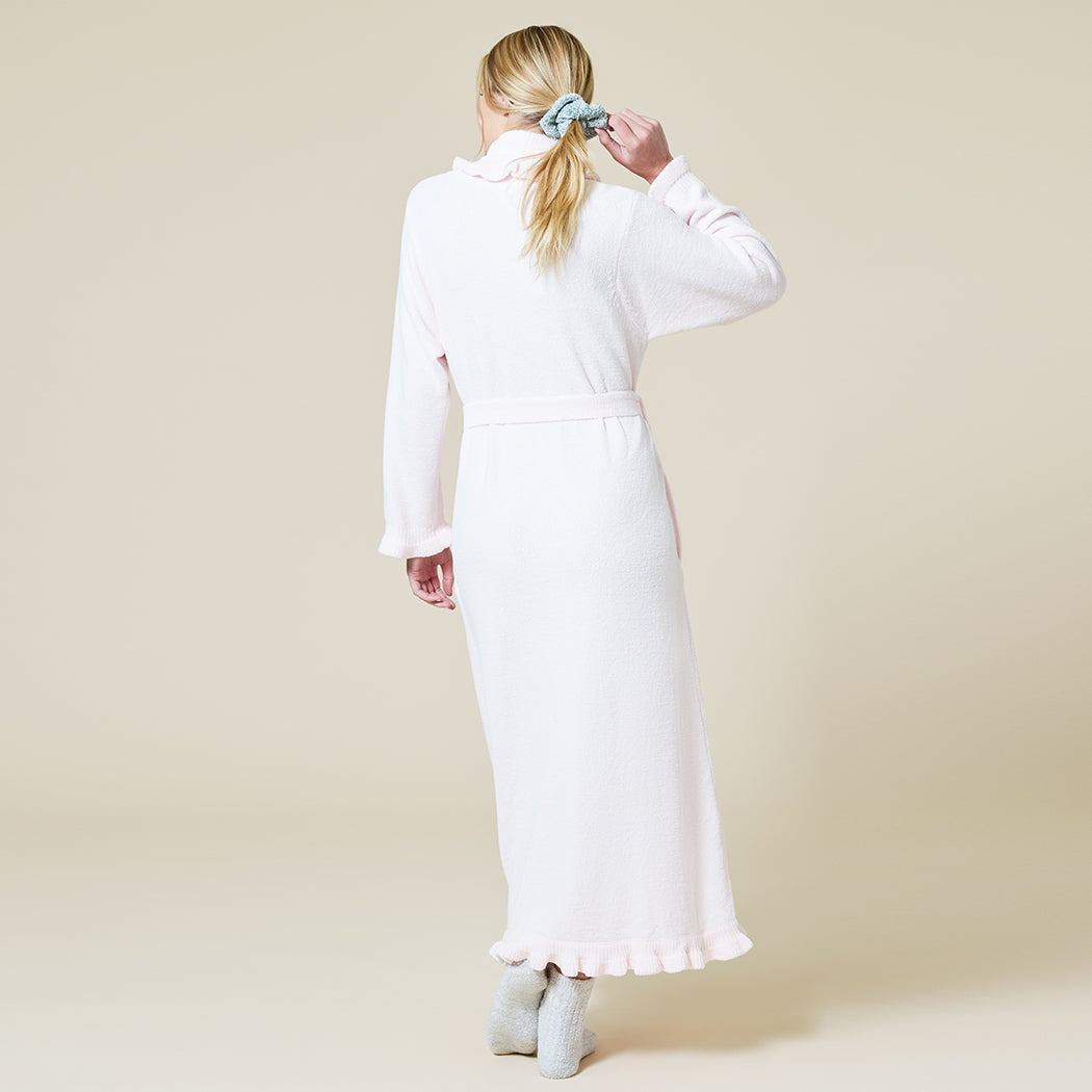 Ruffle Chenille Robe Light Pink