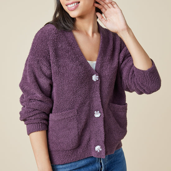 Softies Solid Marshmellow Crop Cardigan in Almond main image 1